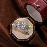 Double-row Wrap Open Twist Sparkling 10 Stone 3.26cttw Moissanite Diamonds Ring
