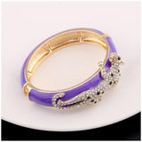 New Arrival Unique Special Leopard On the Enamel Bangle Statement Trendy Bracelet for Women - Party Prom Fashion Gift - The Jewellery Supermarket