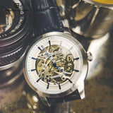 New Famous Brand Men Luxury Automatic Mechanical Skeleton Style Stainless Steel Waterproof Sports Leather Watch - The Jewellery Supermarket