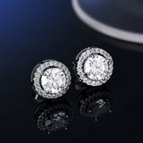 Classic D Colour VVS1 Moissanite Diamonds Stud Silver Earrings or Men and Women