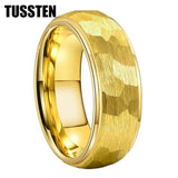 New Classic Hammered 6MM/8MM Domed Tungsten Wedding Rings for Men and Women - Comfort Fit Fashion Jewellery - The Jewellery Supermarket