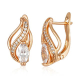 New Luxury Classic 14K Filled Rose Gold AAA Zircon Diamonds Drop Earrings - Ethnic Design Bride Jewellery