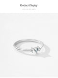 Minimalist Geometric Triangle Sterling Silver AAAA Lab Created Diamonds Ring