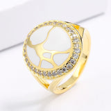 Sparkling AAA Zircon Diamonds Antique Look Elegant Handmade Enamel Oriental Rings