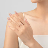 Fashion U Shape Hollow out Hoop AAAA Lab Created Diamond 925 Silver Ring