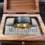 Offset Grooved Brushed Finish 6/8MM Men Women Tungsten Carbide Wedding Rings