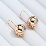 14K Rolled Gold Big Glossy AAA Zircon Diamonds Ball Drop Earrings Ethnic Jewellery