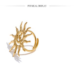 18K Gold Plated  Stainless Steel Hot Style Metal Sun Adjustable Trending Ring
