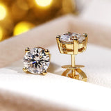 Top Sparkling 0.5-2 Carat D Colour Moissanite 925 Sterling Silver Stud Earrings