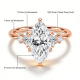 Impressive GRA Certified 2CT Marquise Cut Moissanite High Quality 14K Gold Filled Ring