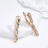 14 Karat Rolled Gold Luxury Trendy Hollow Chain Shape Long Dangle Earrings For Women