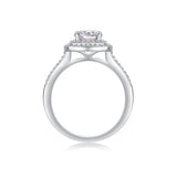 Fabulous 6.5mm VVS1 D Colour Moissanite Diamonds Square Silver Wedding Ring
