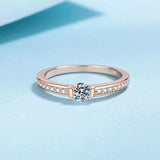 Superb 0.3ct D Colour Moissanite Diamond Eternity Rings Sterling Silver Champagne colour Wedding Jewellery With GRA