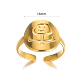 New in Stainless Steel Rings For Women Girls - Butterfly Heart Round 18K Gold Colour Minimalist Cute Oval Rings - The Jewellery Supermarket