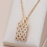 Luxury Hollow Shiny Filled 14K Rose Gold AAA Zircon Diamonds Necklace For Women - Luxury Jewellery