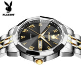Top Brand Casual Fashion Trend Original Stainless Steel Waterproof Dual Calendar Business Quartz Men's Wrist Watches