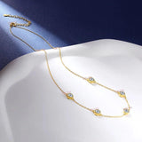 Terrific 5 Stones D Colour Round Bubble Moissanite Diamonds Necklace For Women - S925 Silver Luxury Fine Jewellery