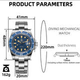 Mineral Glass 200m Water Resistance Luminous Hands/Markers 41mm Men's Quartz Watch