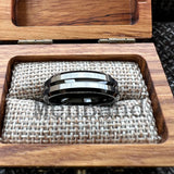 Groove Center Surface and Bevel Polished 6/8mm Tungsten Carbide Men's Women's Rings