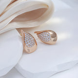 14K Gold Filled AAA Zircon Diamonds Full Paved Drop Big Size Glossy Earrings For Women