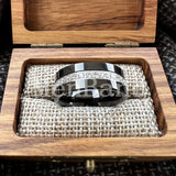 High Quality Black Cubic Zirconia Stones Inlay 8MM  Tungsten Wedding Rings