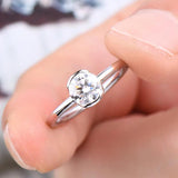 1CT 6.5mm  Real D Color Round Diamond VVS1 Moissanite 925 Silver Engagement Wedding Rings for Women Fine Jewellery