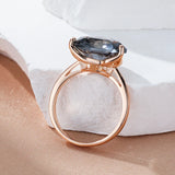 14 Karat Gold Filled Grey AAA Zircon Crsytal Fashion Rings For Women Fine Jewellery