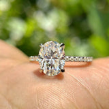Fabulous 1-2 Carat Oval Cut VVS1 D Colour Moissanite Diamond Silver Wedding Ring