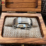 Bevel Edges Satin Finish 8mm Black Tungsten Wedding Rings For Men Women