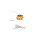 18K Gold Plated Stainless Steel Chain Finger  Personalized Metal Texture Charm Ring