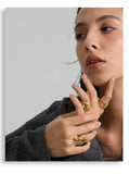 18K Gold Plated High Quality Smooth Stainless Steel Geometric Casting Distinctive