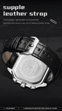 Luxury Classic Quartz Man Watch with High Quality Leather Strap Waterproof Business Wristwatch