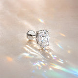 Pear, Princess, Marquise, Cushion Asscher Cut Silver Moissanite Diamonds Stud Earrings