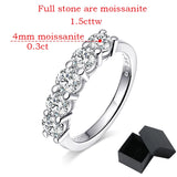 1.5CTTW 18KWGP VVS1 D Colour 4mm Moissanite Diamonds Half Eternity Silver Ring