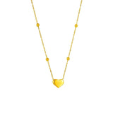 New Stainless Steel Gold Colour Heart Love Chain Necklace Bracelets For Women - New Fashion Non-fading Jewellery Set - The Jewellery Supermarket