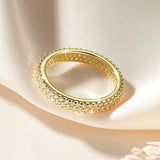 Sparkling Double-row 1.3mm VVS1 D Color Full Moissanite Eternity Luxury Ring
