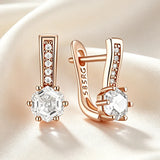14K Rolled Gold AAA Zircon Diamonds Drop Earrings High Quality Wedding Jewellery