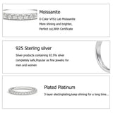 Super White Gold Plated Full Diamond Eternity Moissanite Rings Sterling Silver Engagement Wedding Rings for Women