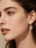 Multicolour Lovely Cultured Pearls AAA Zircon Diamonds Silver Drop Earrings