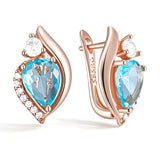 14 Karat Gold Filled Trendy Blue AAA Zircon Crystals Earrings High Quality Fine Jewellery