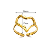 New In Stainless Steel 14K Gold Colour Rings For Women and Girls - Ideal Trendy Fashion Rings, Ideal Gifts - The Jewellery Supermarket