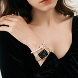 Elegant Rectangle Ultrathin Nordic New Design Quartz Movement Fashion Stainless Steel Mesh Bracelet Ladies Watches