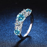 Remarkable 3.6CT Round Cut 5 Sparkling Moissanite Diamonds Silver Women's Engagement Wedding Ring Luxury Jewellery