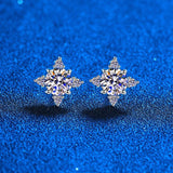 Awesome Star Design 1CT 2CT Moissanite Diamonds Stud Earrings for Woman/Men - 925 Sterling Silver Fine Jewellery