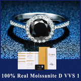 New 100% Real Moissanite Ring D Colour VVS1 Pass Diamond Test Adjustable S925 Silver GRA Certificate Wedding Rings