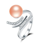 Amazing Multicolour Freshwater Cultured Pearls AAA Zircon Diamonds Silver Rings