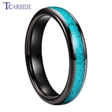 Turquoise Domed Polished Finish 4/6/8MM Tungsten Engagement Wedding Rings
