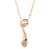 Fashion Geometric 14K Filled Rose Gold AAA Zircon Diamonds Necklace For Women - Luxury Trendy Jewellery