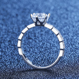 Terrific 1CT VVS1 GRA Certified Moissanite Diamonds Solitaire Rings, Engagement Wedding Silver Fine Jewellery