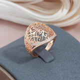 Awesome Big Size Rolled 14K Rose Gold AAA Zircon Elegant Diamonds Wedding Party Jewellery Rings